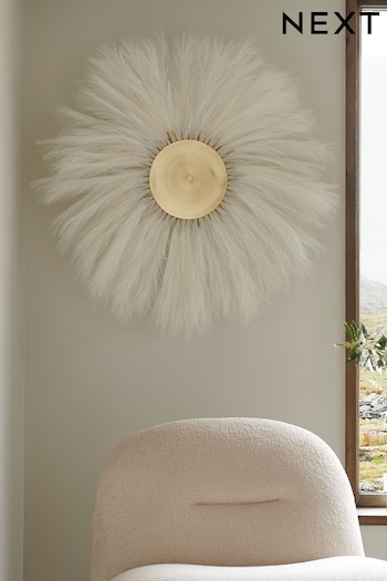 White and Gold Extra Large Pampas Wall Art (U72878) | £85