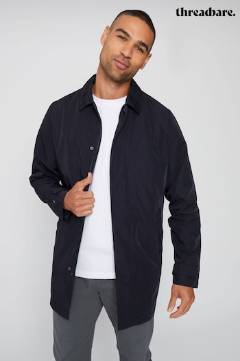 Threadbare Blue Luxe Showerproof Zip Up Collared Jacket (U72934) | £55