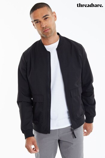 Threadbare Black Showerproof Utility Pocket Bomber Jacket (U72942) | £45