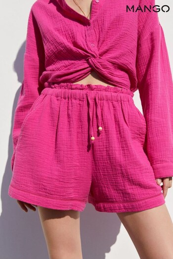 Mango Pink Textured Cotton Shorts (U72968) | £30