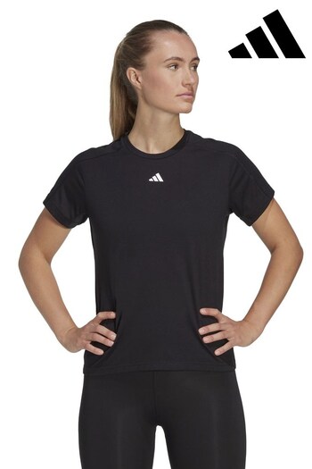 adidas Black Performance Training Aeroready Train Essentials Minimal Branding Crewneck T-shirt (U73087) | £23