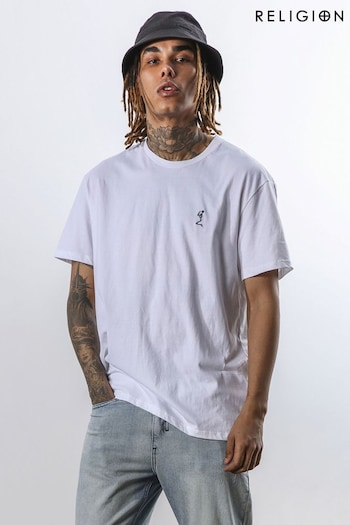 Religion White Relaxed Fit Crew Neck T-Shirt (U73092) | £38