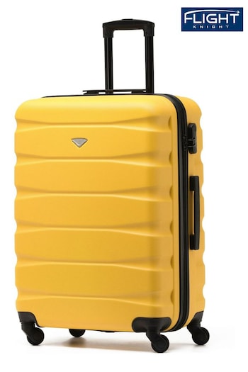 Flight Knight Yellow/Black Medium Hardcase Lightweight Check In Suitcase With 4 Wheels (U73166) | £60