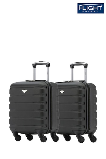 Flight Knight EasyJet Underseat 45x36x20cm 4 Wheel ABS Hard Case Cabin Carry On Suitcase Set Of 2 (U73192) | £90