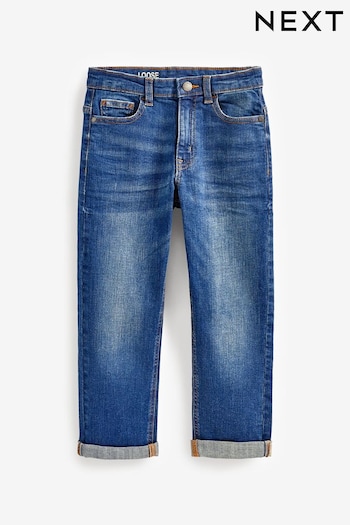 Blue Loose Fit Cotton Rich Stretch Jeans (3-17yrs) (U73216) | £11 - £16