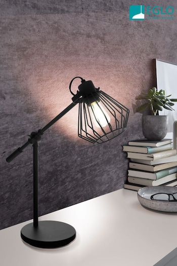 Eglo Black Tabillano Caged Industrial Desk Lamp (U73329) | £55