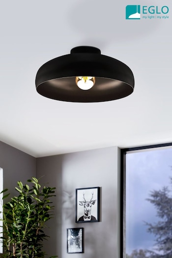 Eglo Black Mogano 1 Light Vintage Ceiling Light (U73337) | £60