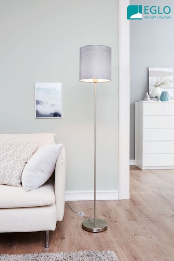 Eglo Grey Pasteri Fabric Floor Lamp (U73355) | £89