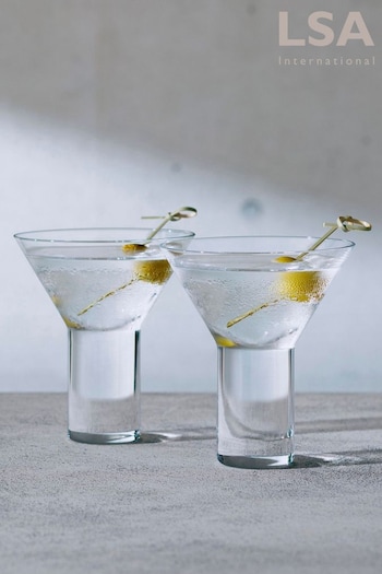 LSA International Set of 2 Clear Vodka 240ml Cocktail Glasses (U73376) | £50