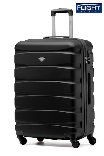 Flight Knight Black Medium Hardcase Lightweight Check In Suitcase With 4 Wheels (U73629) | £60