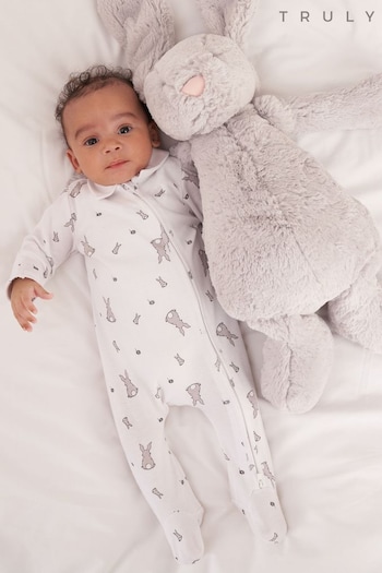 Truly White Bunny Babygrow With Collar (U74011) | £25