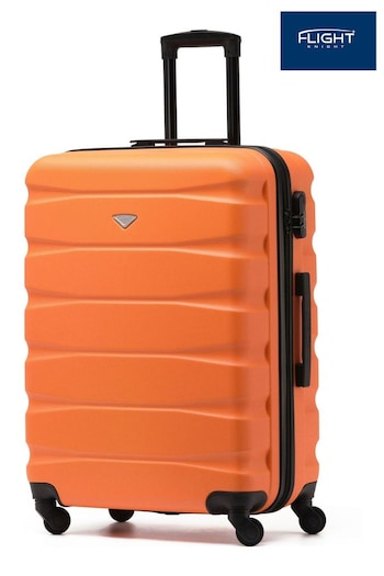 Flight Knight Orange/Black Medium Hardcase Lightweight Check In Suitcase With 4 Wheels (U74076) | £60