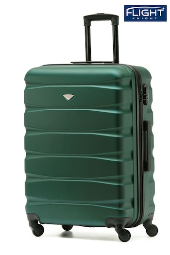 Flight Knight Forest Green/Black Medium Hardcase Lightweight Check In Suitcase With 4 Wheels (U74080) | £60