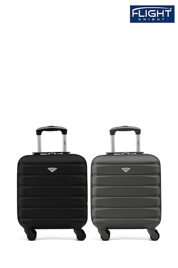 Flight Knight EasyJet Underseat 45x36x20cm 4 Wheel ABS Hard Case Cabin Carry On Suitcase Set Of 2 (U74105) | £90