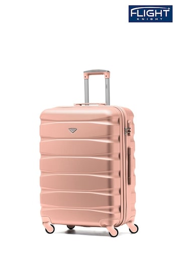 Flight Knight Rose Gold Medium Hardcase Lightweight Check In Suitcase With 4 Wheels (U74116) | £60