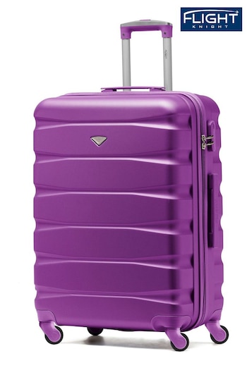 Flight Knight Purple Medium Hardcase Lightweight Check In Suitcase With 4 Wheels (U74118) | £60