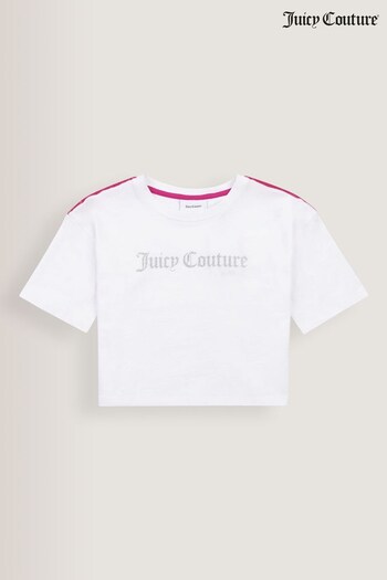 Juicy Couture White Velour Trim Wide T-Shirt (U74162) | £25 - £36