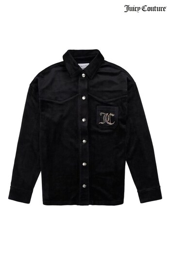 Juicy Couture Diamante Velour Black Overshirt (U74164) | £60 - £78