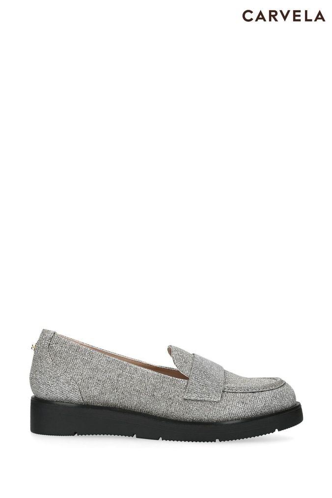 Buy Women s Shoes Silver Loafer Footwear Online Next UK