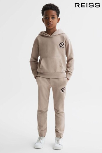 Reiss Taupe Toby Junior Garment Dyed Logo Joggers (U74346) | £30