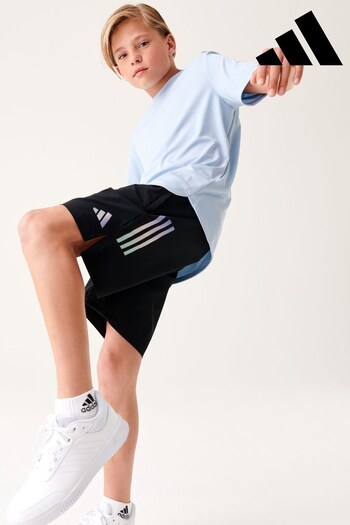 adidas Black Sportswear Running Aeroready 3-stripes Reflective Woven Shorts (U74397) | £28