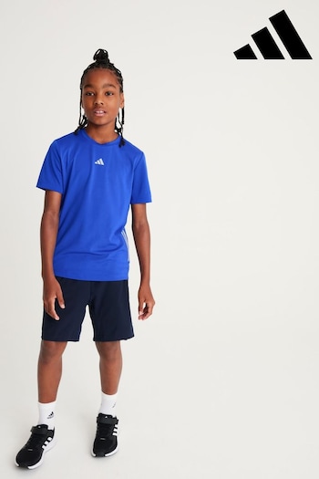 adidas Blue Sportswear Running Aeroready 3-stripes Reflective T-Shirt (U74398) | £20