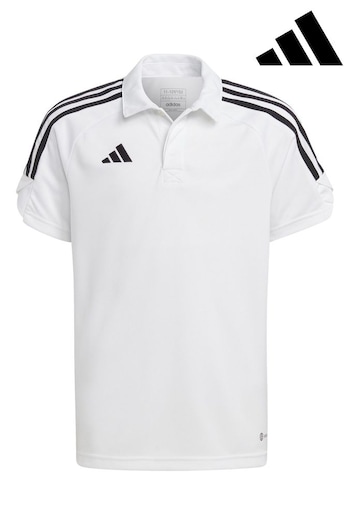 adidas White Trio 23 Junior Polo Shirt (U74442) | £23