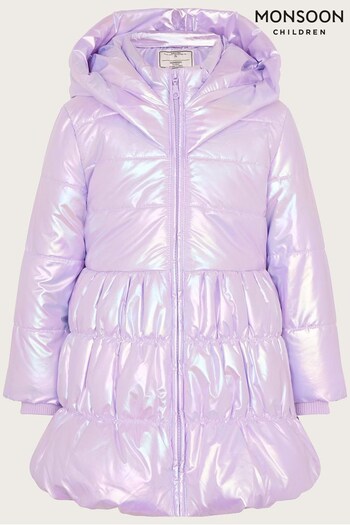 Monsoon Purple Metallic Padded Coat (U74452) | £65 - £75