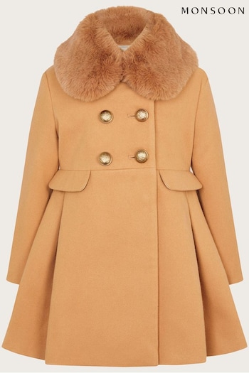 Monsoon Natural Double Breasted Pocket Detail Coat (U74456) | £62 - £72