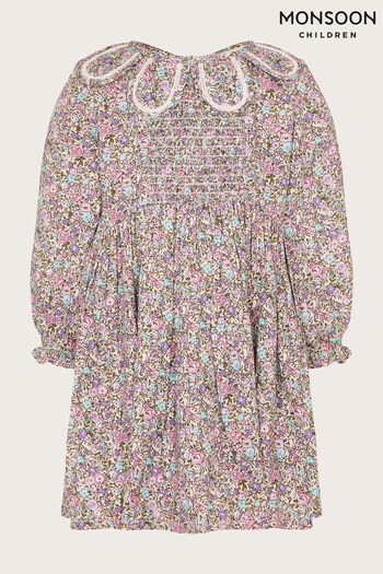 Monsoon Baby Purple Petal Collar Dress (U74475) | £30 - £34
