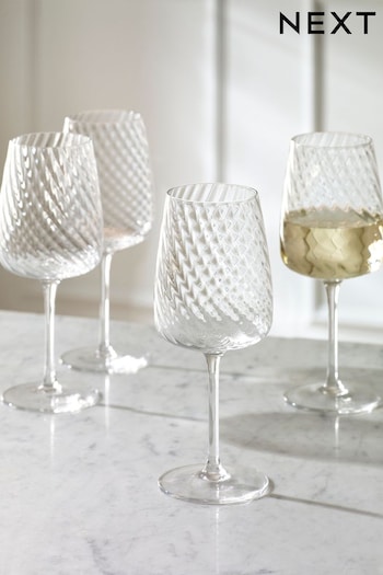Set of 4 Clear Anais Wine Glasses (U74492) | £32