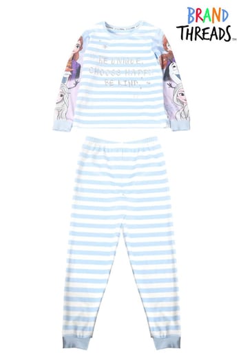 Brand Threads Blue Girls Frozen Fleece Pyjamas (U74546) | £18