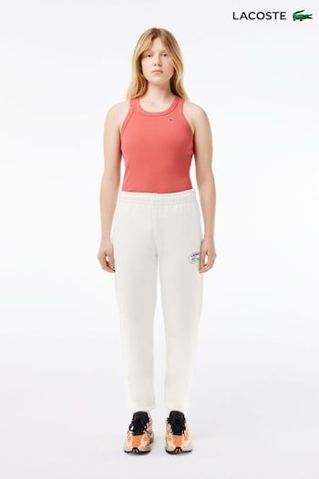 Lacoste Relaxed Womens Cream Tracksuit Joggers (U74608) | £130