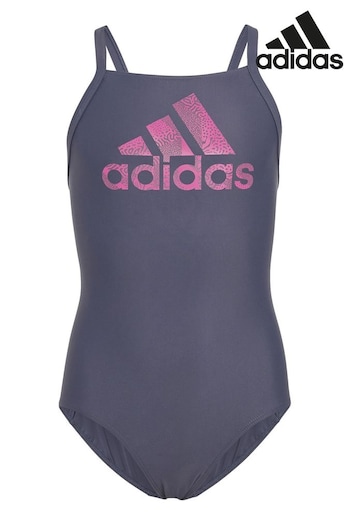 adidas Avec Grey Junior Big Logo Swimsuit (U74617) | £18