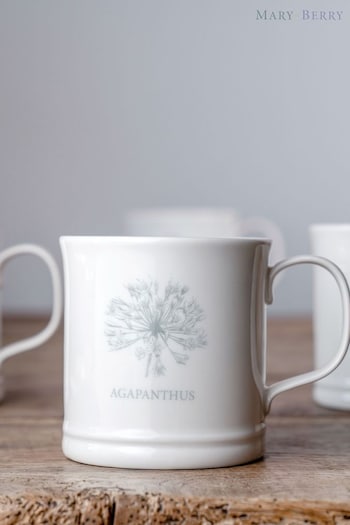 Mary Berry Set of 2 White Agapanthus Garden Mugs (U74648) | £24