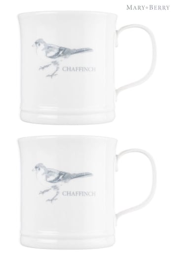 Mary Berry Set of 2 White Chaffinch Garden Mugs (U74650) | £24