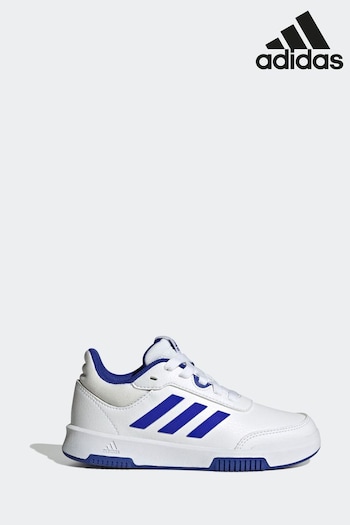 adidas White/Blue Tensaur Sport Training Lace Shoes (U74677) | £30