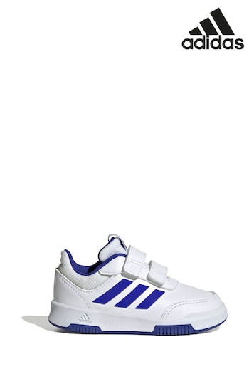 adidas White/Blue Tensaur Hook and Loop Shoes (U74679) | £23