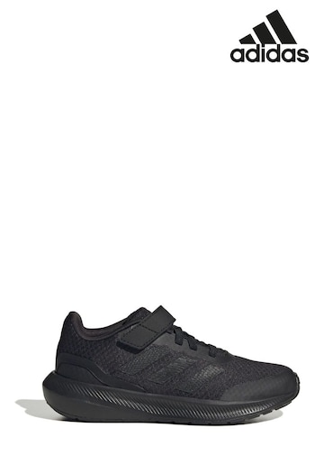 adidas Black Sportswear Runfalcon 3.0 Elastic Lace Top Strap Trainers (U74742) | £33