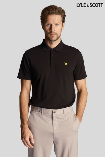 Lyle & Scott Golf Tech Black Polo Shirt (U74768) | £55