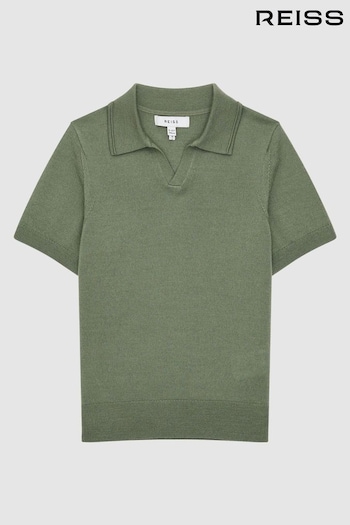 Reiss Rosemary Duchie Junior Merino Wool Open Collar Polo Shirt (U74847) | £20