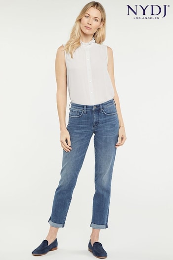 NYDJ Mid Blue Margot Girlfriend Jeans With Roll Cuffs (U74873) | £140