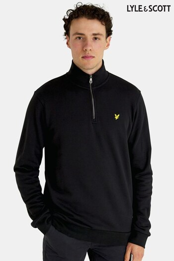 Lyle & Scott Quarter Zip Black Sweatshirt (U74939) | £75