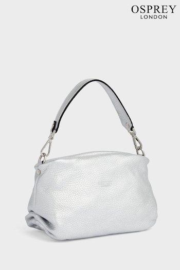 OSPREY LONDON The Carina Shrug Italian Leather Midnight Pearl Midnight Handbag (U74961) | £165
