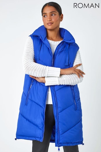 Roman Blue Quilted Hooded Gilet (U75030) | £59