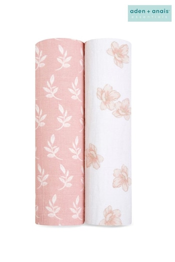 aden + anais Pink Organic Cotton Muslin Blankets 2 Pack (U75075) | £31