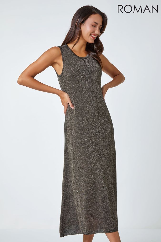 Metallic jumper dress on sale