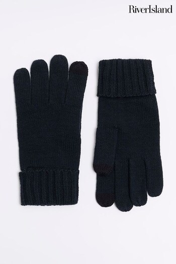 River Island Blue Knitted Gloves (U75133) | £15