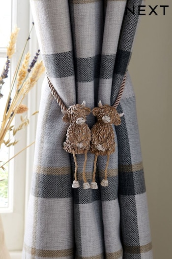 Set of 2 Natural Magnetic Teddy Borg Jackets Curtain Tie Backs (U75141) | £24