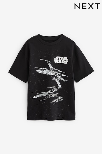 Black Star Wars Licensed Short Sleeve T-Shirt (3-16yrs) (U75187) | £14 - £17